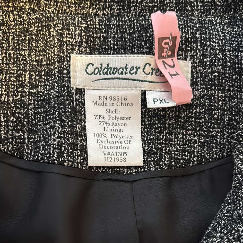 Coldwater Creek Black and White Blazer